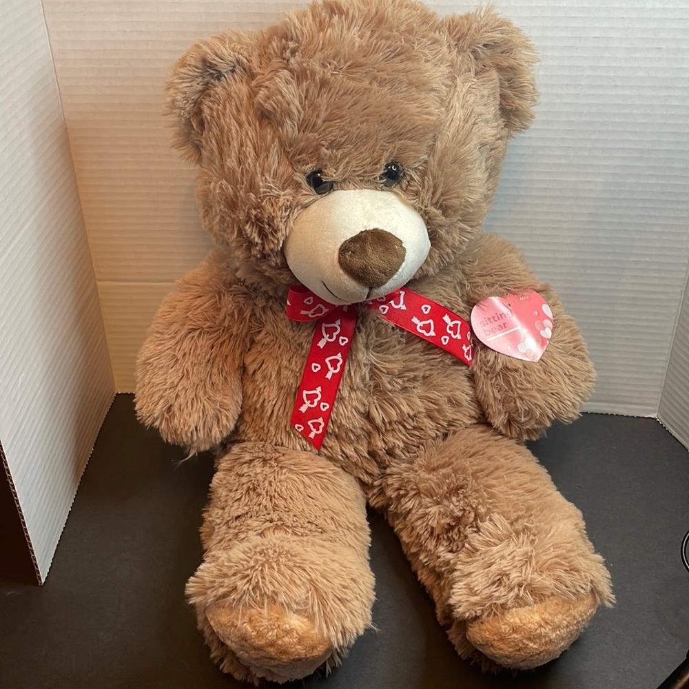 Mr Teddy bear stuffed sitting bear.
